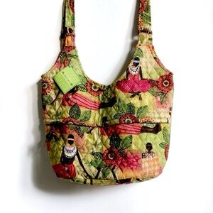 NWT Julia Cairns Massaai Art To Wear Quilted Hobo Shoulder Bag